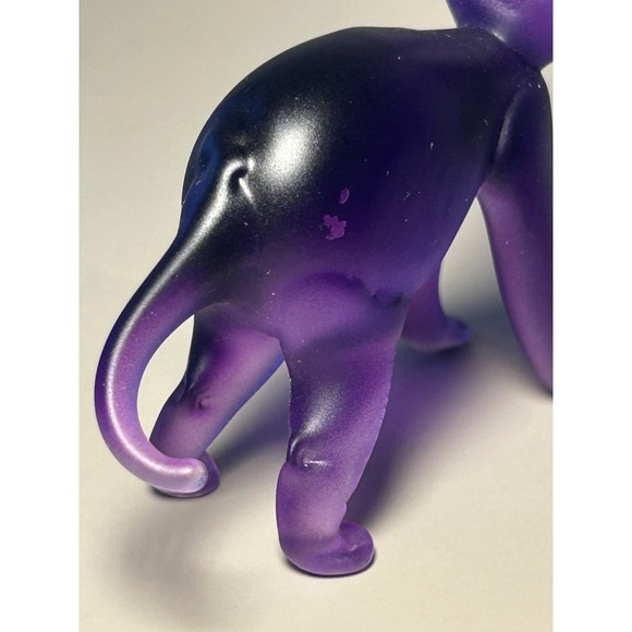 Set of 4 Frosted Glass Cat Figurines Pink Blue Purple Green Art Glass Miniatures - Picture 9 of 16